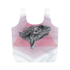 Lizard Hexagon Rosa Mandala Emblem Full Print Recycle Bags (m)  by Nexatart