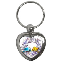 Flowers Floral Flowery Spring Key Chains (heart)  by Nexatart