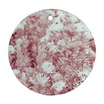 Pink Colored Flowers Round Ornament (Two Sides) Front