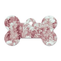 Pink Colored Flowers Dog Tag Bone (one Side) by dflcprints