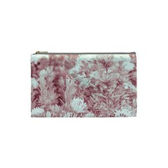 Pink Colored Flowers Cosmetic Bag (small)  by dflcprints