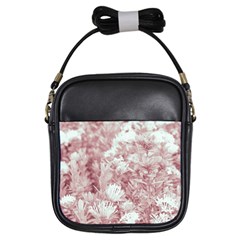 Pink Colored Flowers Girls Sling Bags by dflcprints