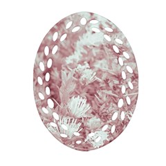 Pink Colored Flowers Oval Filigree Ornament (two Sides) by dflcprints