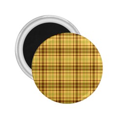 Plaid Yellow Fabric Texture Pattern 2 25  Magnets by paulaoliveiradesign