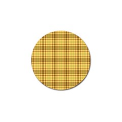 Plaid Yellow Fabric Texture Pattern Golf Ball Marker (10 Pack)