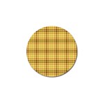 Plaid Yellow Fabric Texture Pattern Golf Ball Marker (10 pack) Front