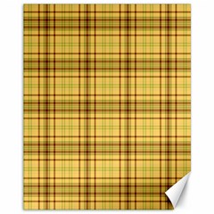 Plaid Yellow Fabric Texture Pattern Canvas 11  X 14  