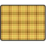 Plaid Yellow Fabric Texture Pattern Double Sided Fleece Blanket (Medium)  58.8 x47.4  Blanket Front