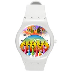 African American Women Round Plastic Sport Watch (m) by AlteredStates