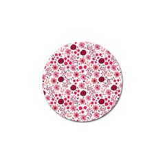 Red Floral Seamless Pattern Golf Ball Marker (4 Pack) by TastefulDesigns