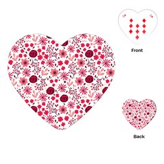 Red Floral Seamless Pattern Playing Cards (heart)  by TastefulDesigns