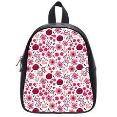 Red Floral Seamless Pattern School Bag (small) by TastefulDesigns