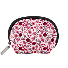 Red Floral Seamless Pattern Accessory Pouches (small)  by TastefulDesigns