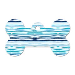 Watercolor Blue Abstract Summer Pattern Dog Tag Bone (one Side) by TastefulDesigns