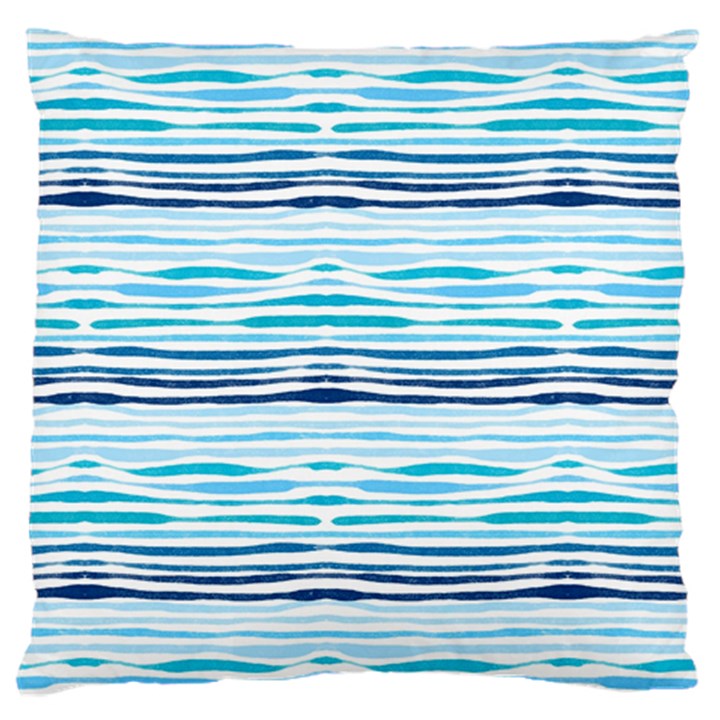 Watercolor blue abstract summer pattern Large Flano Cushion Case (Two Sides)