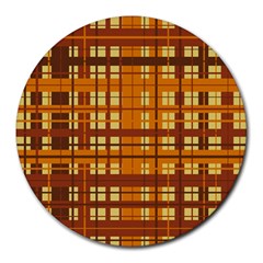 Plaid Pattern Round Mousepads by linceazul