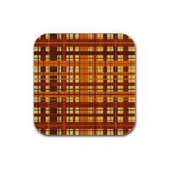 Plaid Pattern Rubber Square Coaster (4 Pack)  by linceazul
