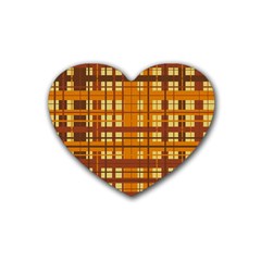 Plaid Pattern Heart Coaster (4 Pack)  by linceazul