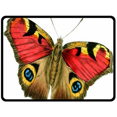 Butterfly Bright Vintage Drawing Fleece Blanket (large)  by Nexatart