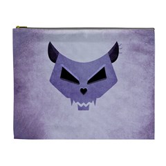 Purple Evil Cat Skull Cosmetic Bag (xl) by CreaturesStore