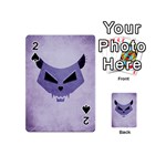 Purple Evil Cat Skull Playing Cards 54 (Mini)  Front - Spade2