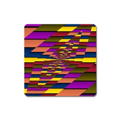 Autumn Check Square Magnet by designworld65