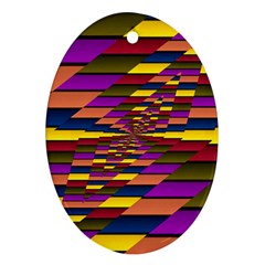Autumn Check Oval Ornament (two Sides) by designworld65