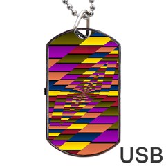 Autumn Check Dog Tag Usb Flash (two Sides) by designworld65