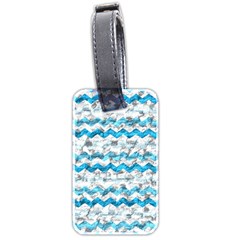 Baby Blue Chevron Grunge Luggage Tags (two Sides)