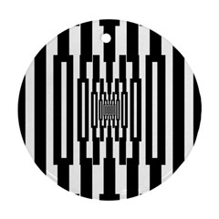 Black Stripes Endless Window Ornament (Round)