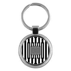 Black Stripes Endless Window Key Chains (Round) 