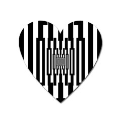 Black Stripes Endless Window Heart Magnet by designworld65