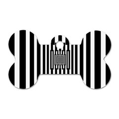 Black Stripes Endless Window Dog Tag Bone (Two Sides)