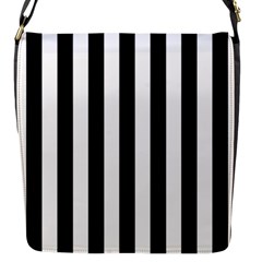 Black And White Stripes Flap Messenger Bag (s)