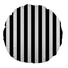 Black And White Stripes Large 18  Premium Flano Round Cushions