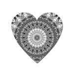 Feeling Softly Black White Mandala Heart Magnet Front