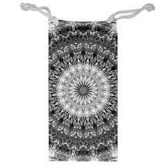 Feeling Softly Black White Mandala Jewelry Bag by designworld65