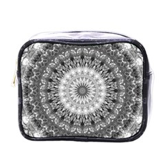 Feeling Softly Black White Mandala Mini Toiletries Bags by designworld65