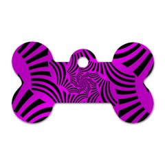 Black Spral Stripes Pink Dog Tag Bone (two Sides)