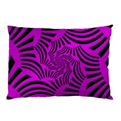 Black Spral Stripes Pink Pillow Case