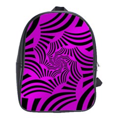 Black Spral Stripes Pink School Bag (large)