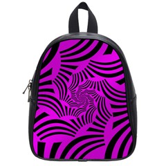 Black Spral Stripes Pink School Bag (Small)