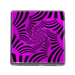 Black Spral Stripes Pink Memory Card Reader (square) by designworld65