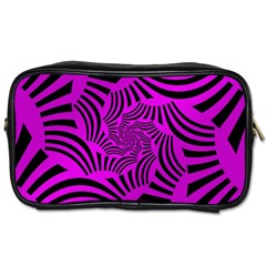 Black Spral Stripes Pink Toiletries Bags 2-side by designworld65