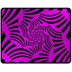 Black Spral Stripes Pink Fleece Blanket (Medium) 