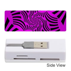 Black Spral Stripes Pink Memory Card Reader (stick)  by designworld65