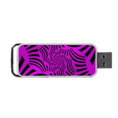 Black Spral Stripes Pink Portable USB Flash (Two Sides)