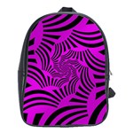 Black Spral Stripes Pink School Bag (XL) Front