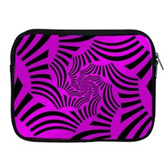 Black Spral Stripes Pink Apple Ipad 2/3/4 Zipper Cases by designworld65