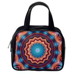 Blue Feather Mandala Classic Handbags (one Side) by designworld65